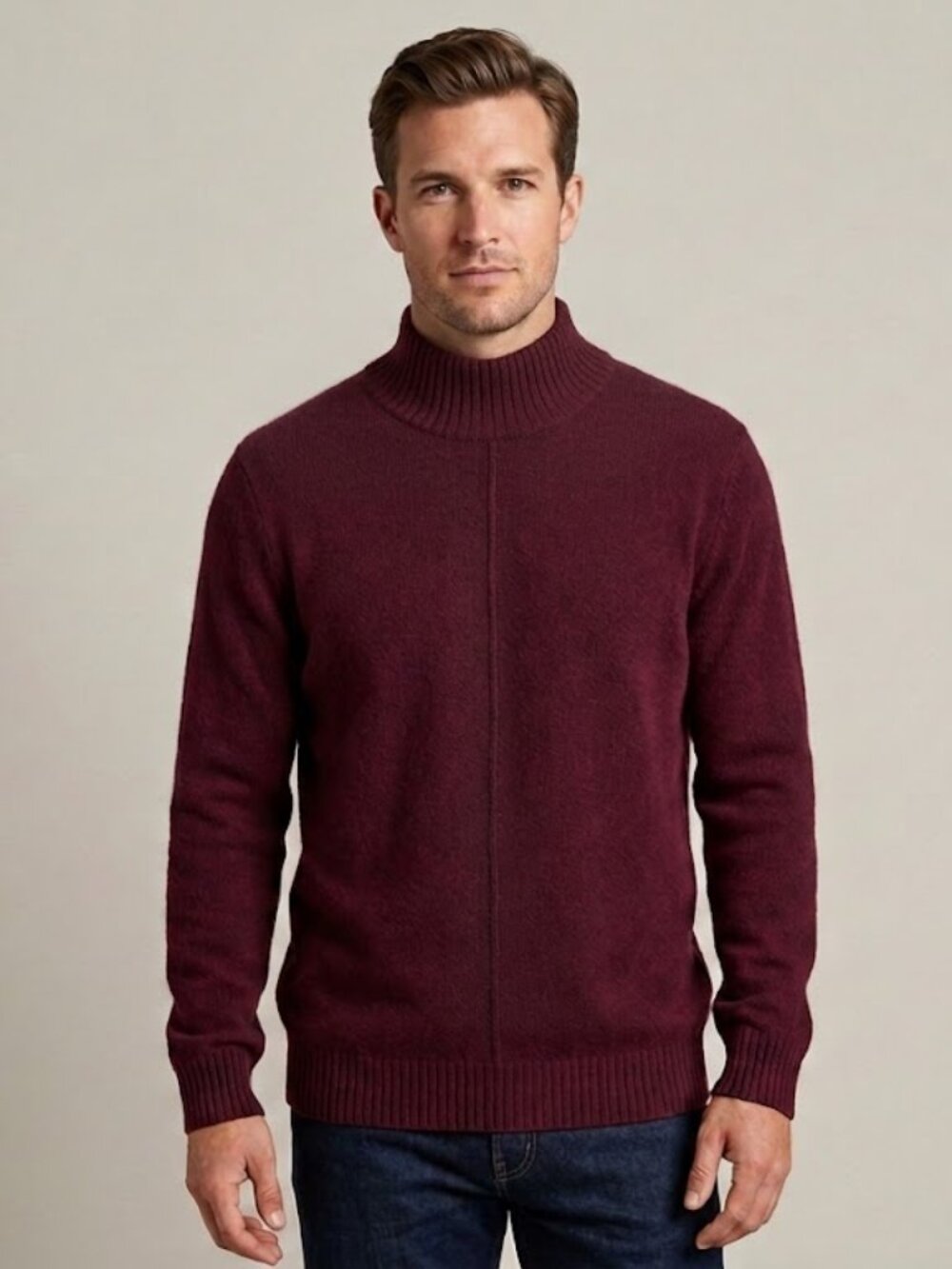Orvis Men's Crewneck Cashmere Sweater in Burgundy size XL